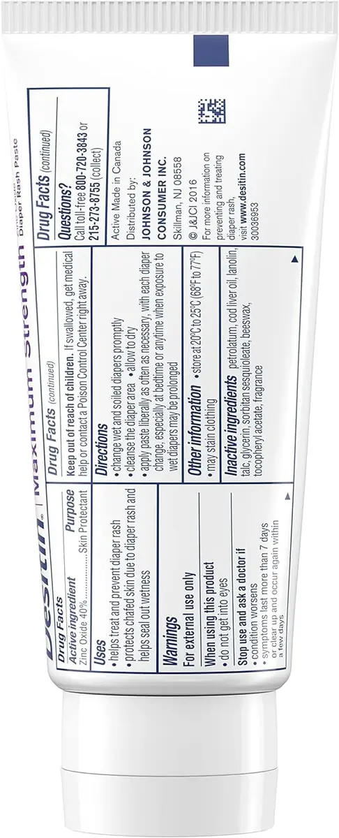 Desitin Maximum Strength Diaper Rash Paste 4 oz (Pack of 12) | Zinc Oxide Barrier for Sensitive Skin - view 3