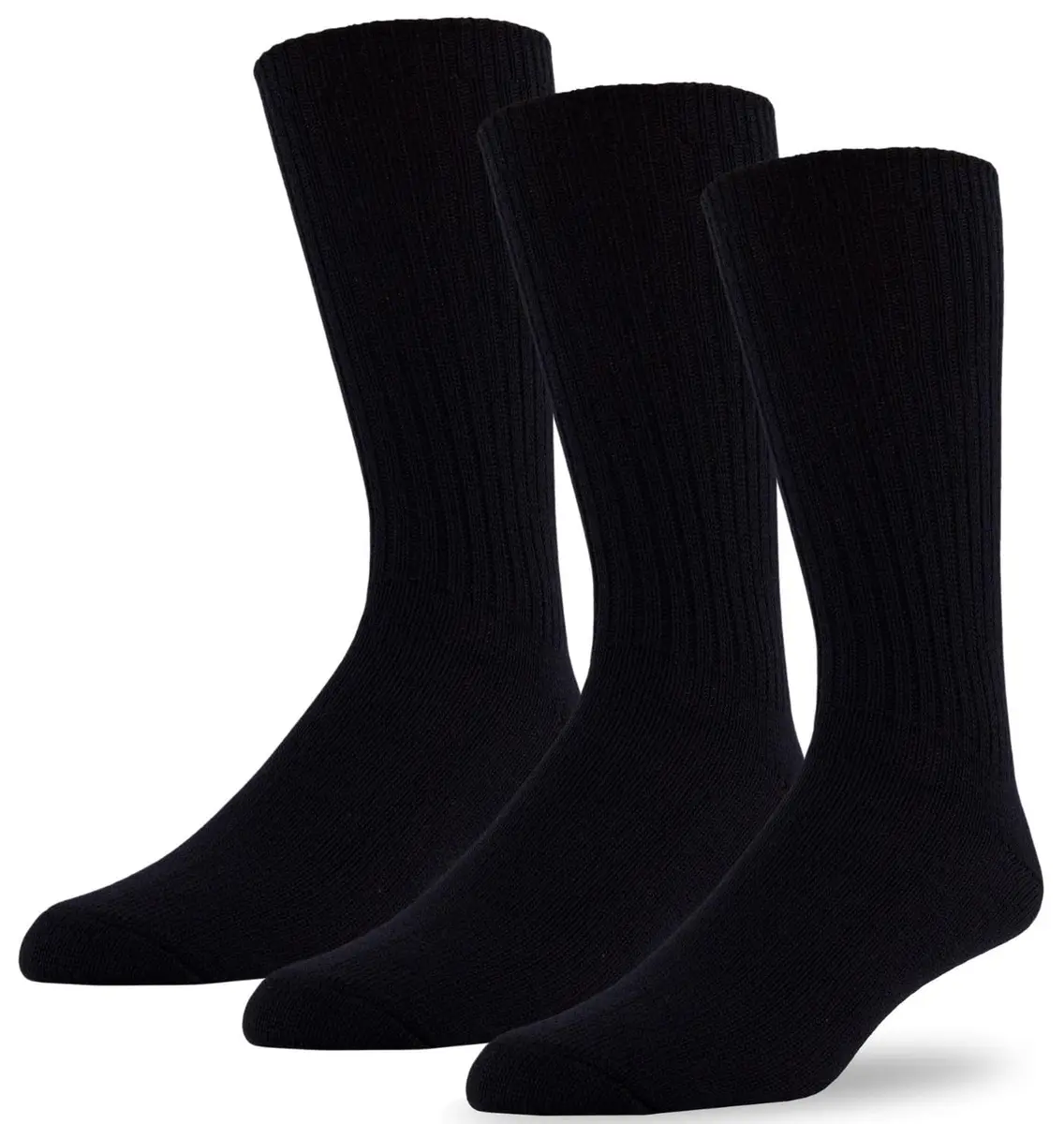 J.B. Field's 96% Merino Wool Casual Socks | Soft, Itch-Free, Supportive, For Hiking & Running (Medium) Black - main product image