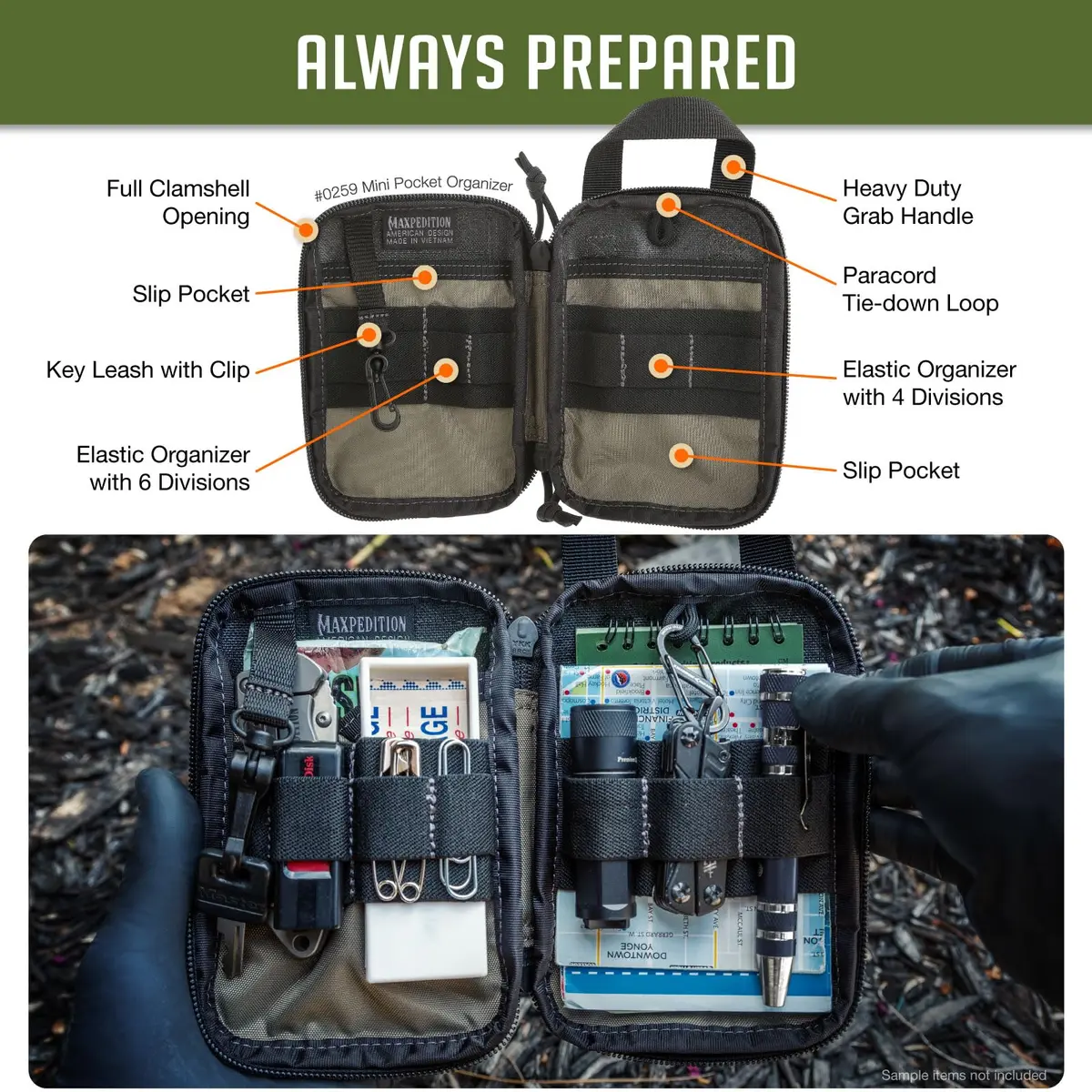 Maxpedition Mini Pocket Organizer Black | Tactical Utility Pouch with MOLLE Attachment - view 4