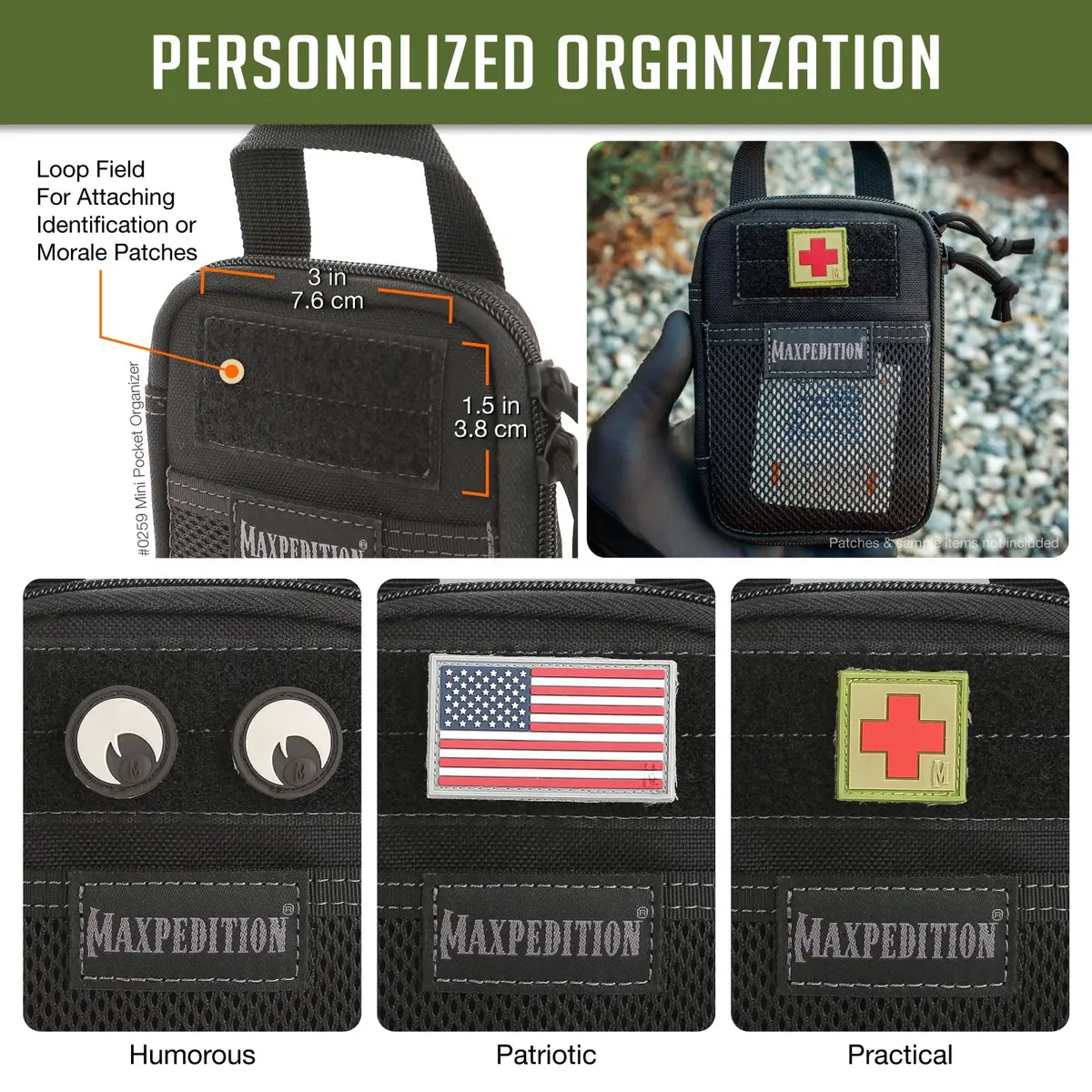 Maxpedition Mini Pocket Organizer Black | Tactical Utility Pouch with MOLLE Attachment - view 5