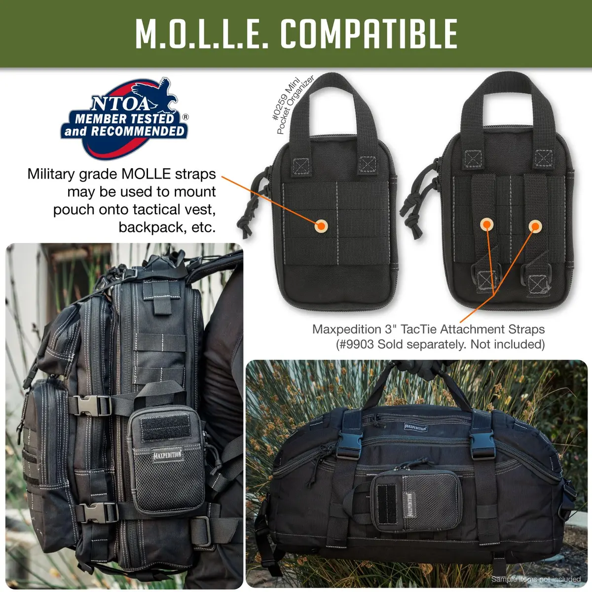 Maxpedition Mini Pocket Organizer Black | Tactical Utility Pouch with MOLLE Attachment - view 6