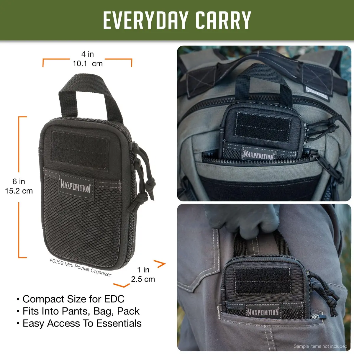 Maxpedition Mini Pocket Organizer Black | Tactical Utility Pouch with MOLLE Attachment - view 2