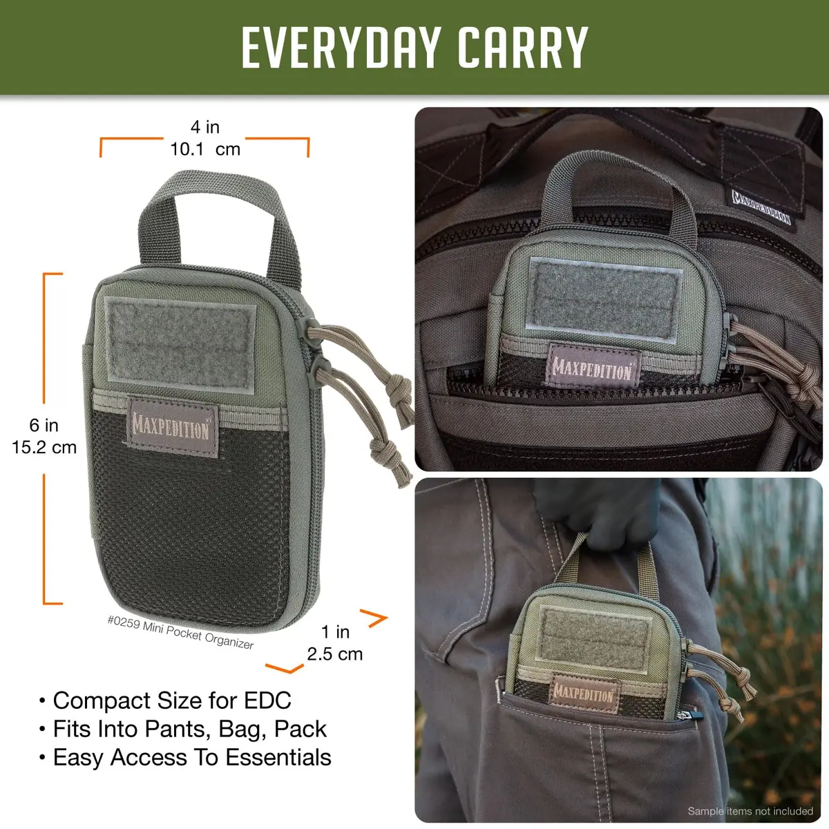 Maxpedition Mini Pocket Organizer Foliage Green 15.24cm (6in) | EDC Pouch for Tools & Essentials - view 2