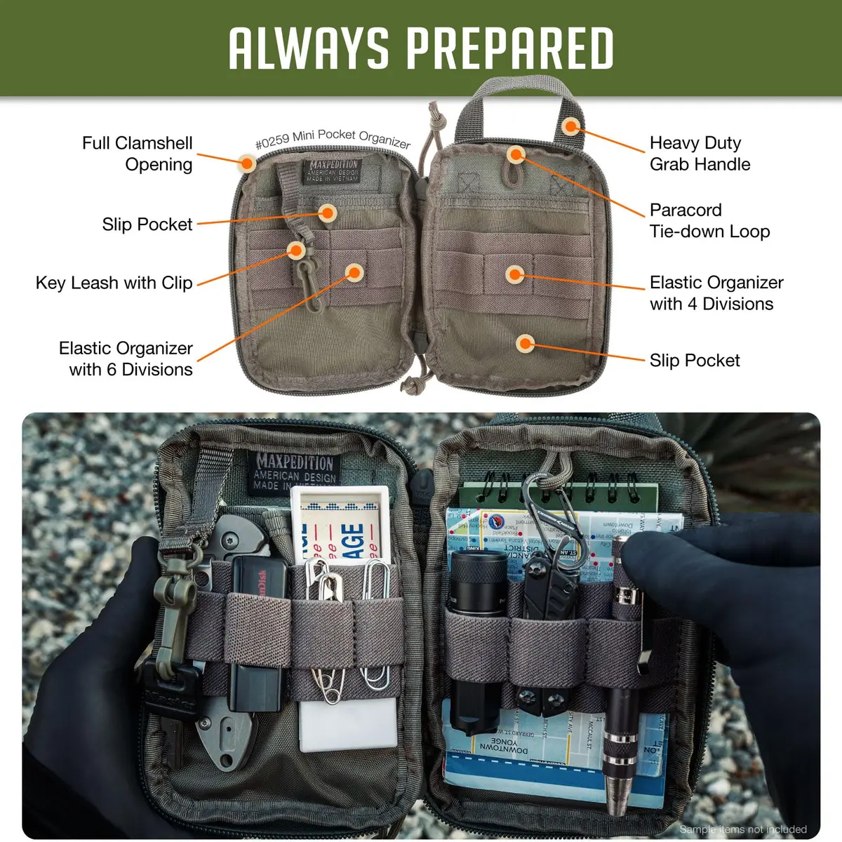 Maxpedition Mini Pocket Organizer Foliage Green 15.24cm (6in) | EDC Pouch for Tools & Essentials - view 4