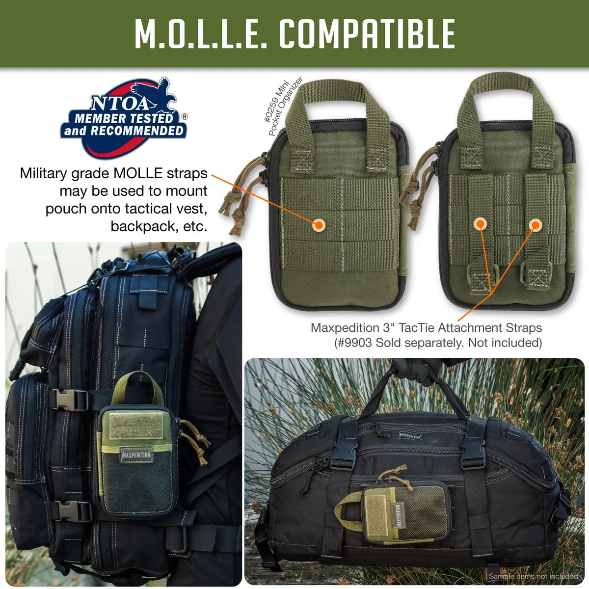 Maxpedition Mini Pocket Organizer OD Green | Tactical EDC Pouch for Cargo Pocket & MOLLE Gear - view 7