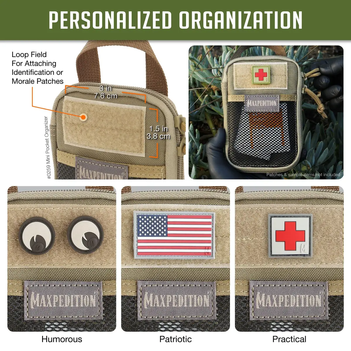 Maxpedition Mini Pocket Organizer Khaki 15.24cm (6in) | EDC Pouch for Tools & Essentials - view 6