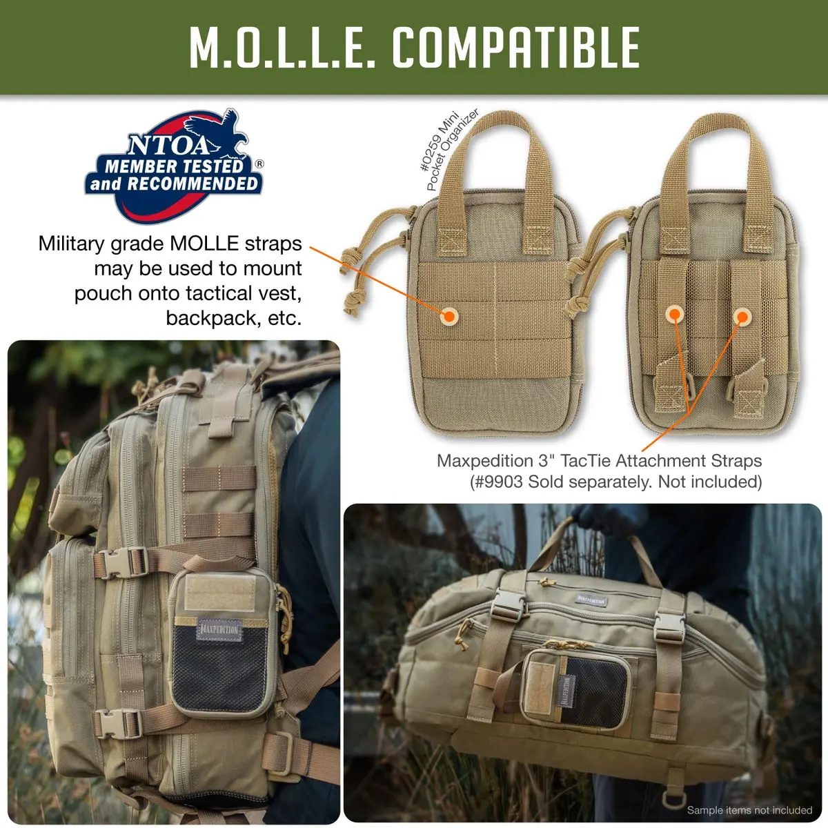 Maxpedition Mini Pocket Organizer Khaki 15.24cm (6in) | EDC Pouch for Tools & Essentials - view 7