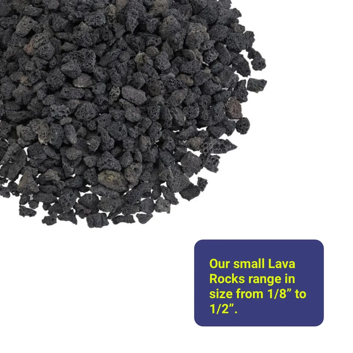 American Fireglass Small Lava Rock 1/8"-1/2" | Durable volcanic rock for fire pits & decor - view 4