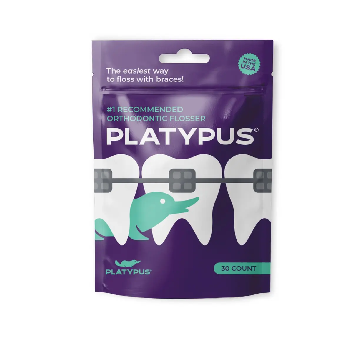 Platypus Orthodontic Flossers for Braces, 30 Count (Pack of 1) | Orthodontist Recommended for Daily Use - main product image
