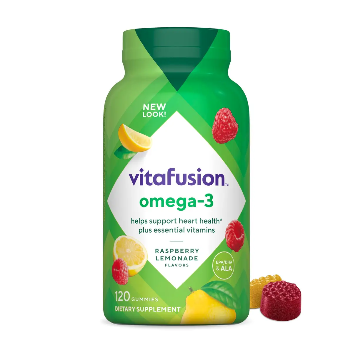 Vitafusion Omega 3 Gummies | 120 Adult Gummy Vitamins | EPA, DHA & ALA | Heart Support - main product image