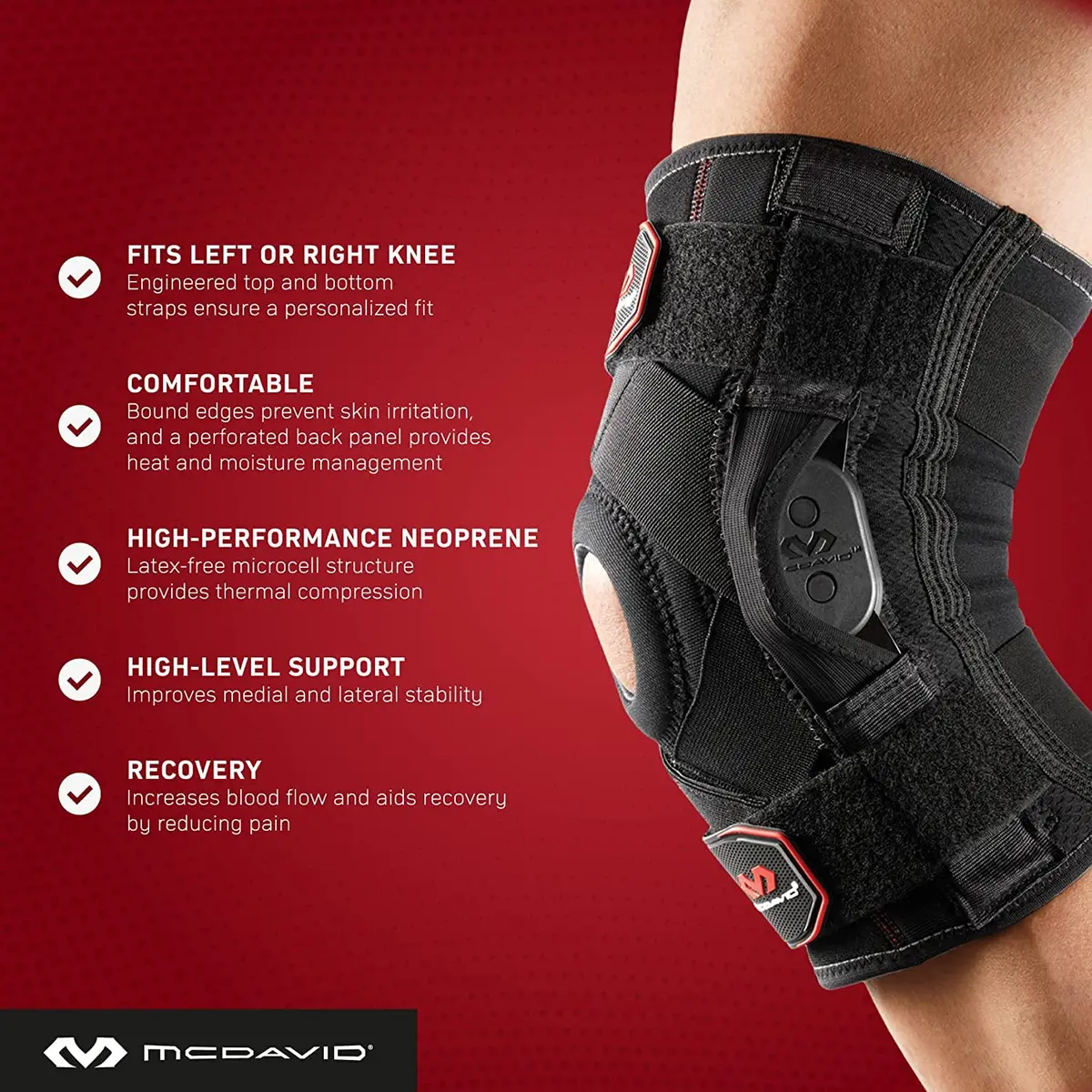McDavid 429X Meniscus and Ligament Knee Brace XL | Hinged Support for Injury Prevention & Pain Relief - view 6