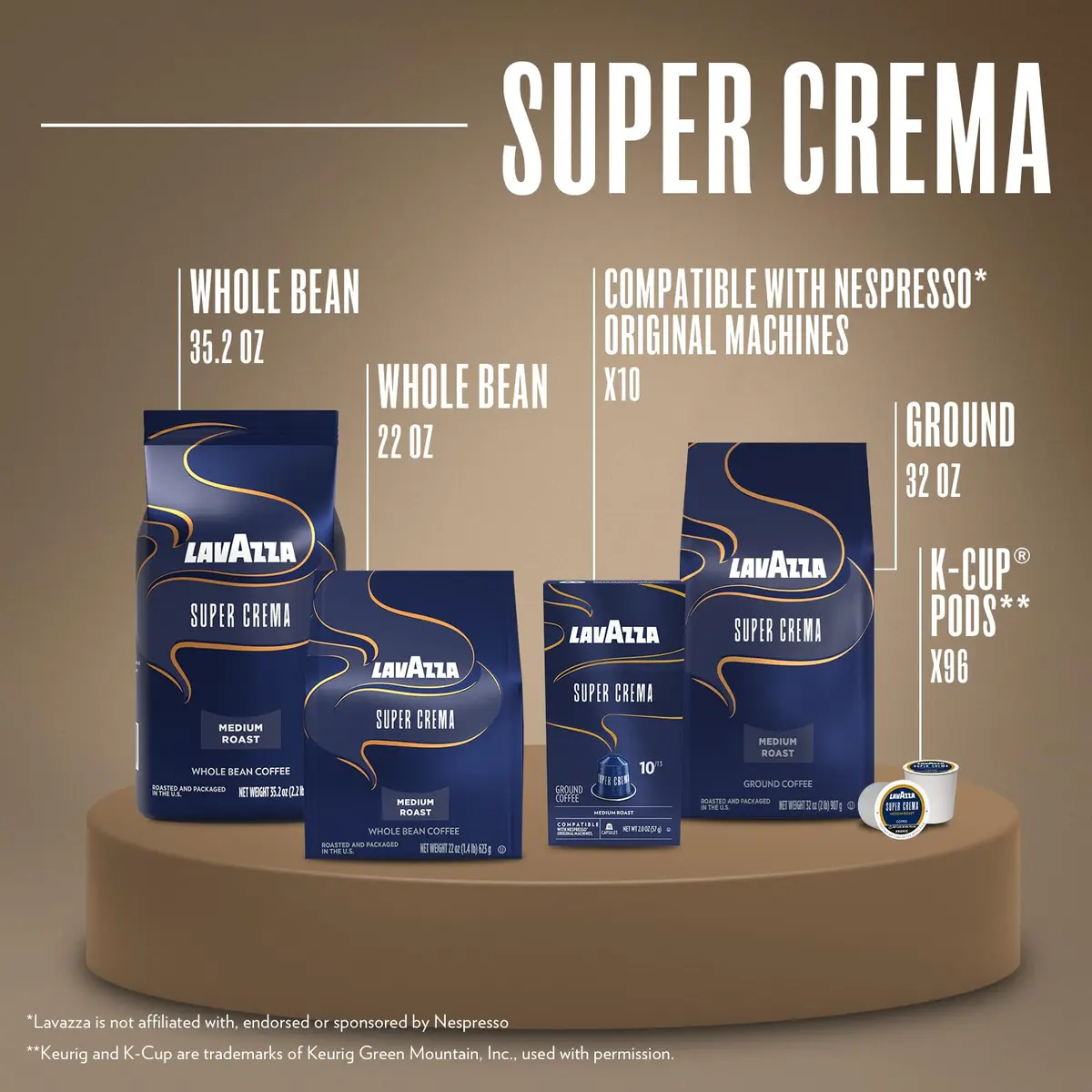 Lavazza Super Crema Espresso Whole Bean Coffee 2.2lb | Medium Roast, Rich & Creamy - view 5
