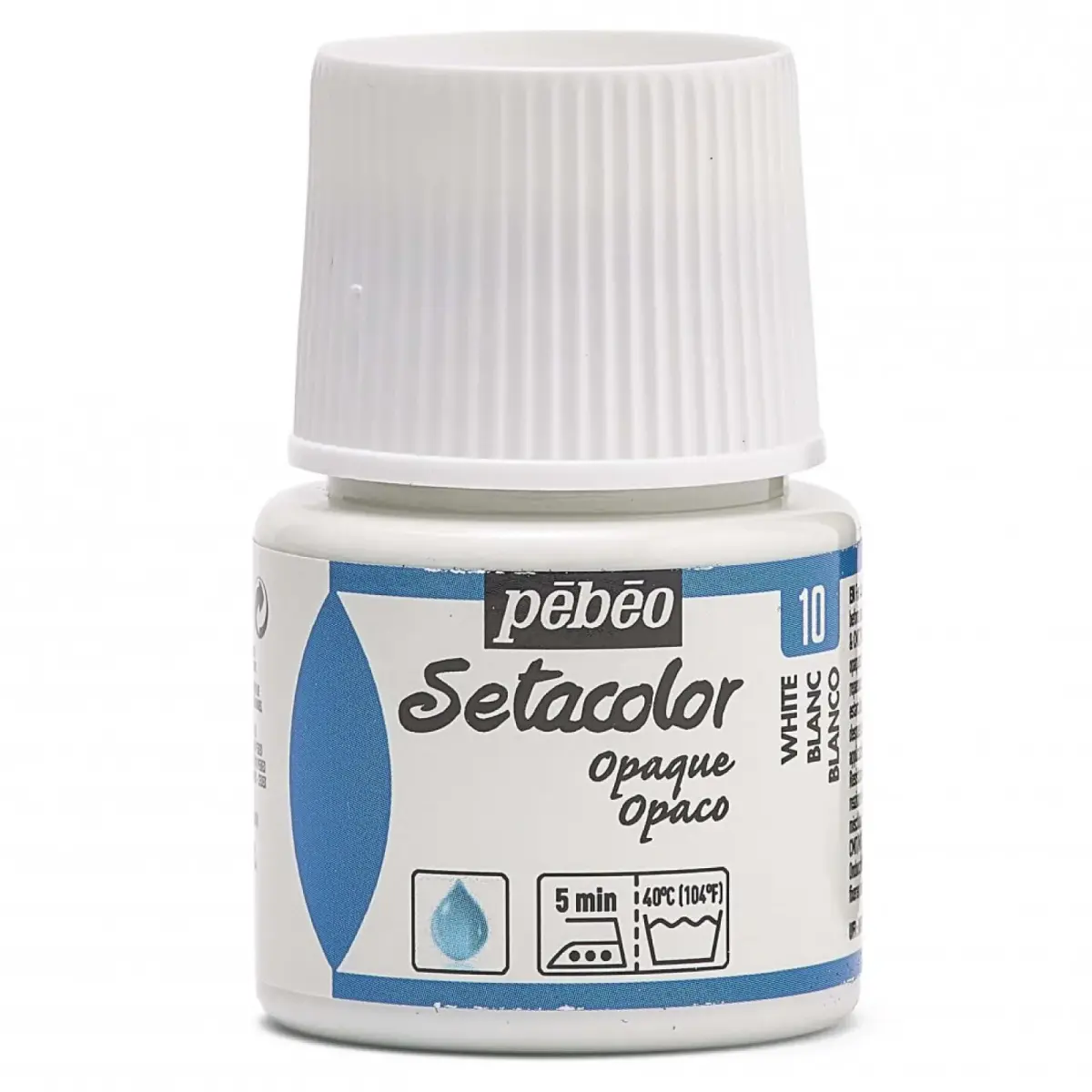 Pebeo Setacolor Opaque Fabric Paint 45ml (1.5 Fl Oz) Titanium White | ASTM D-4236 Certified Acrylic Paint - main product image
