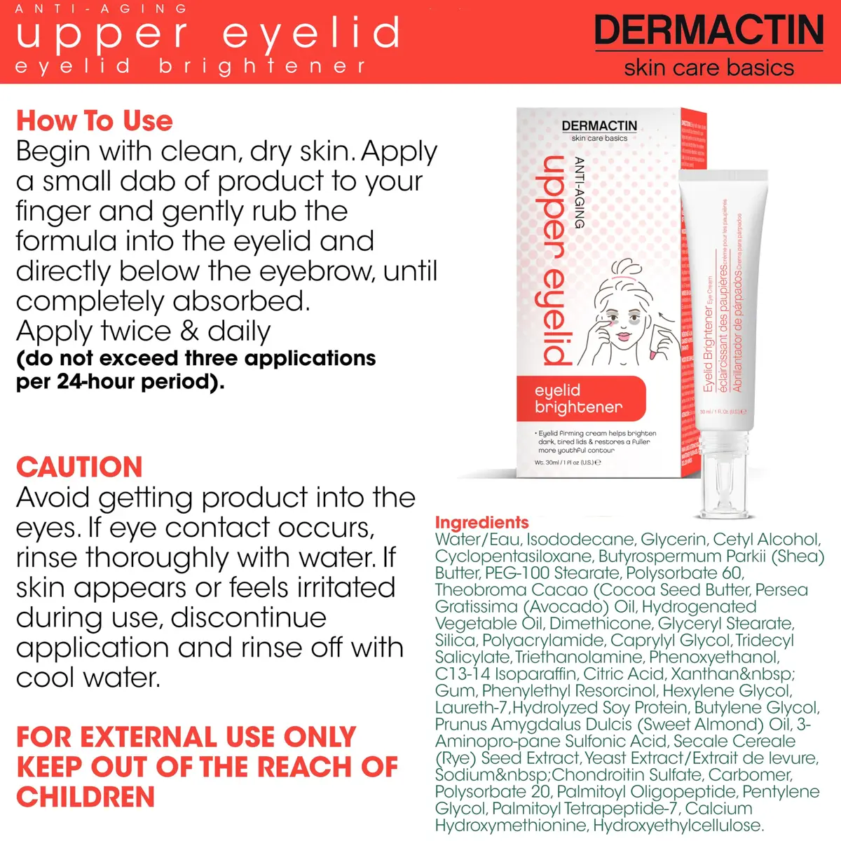 Dermactin Upper Eyelid Cream 29.6ml (1 oz) | Firms & Tones Sagging Skin - view 4
