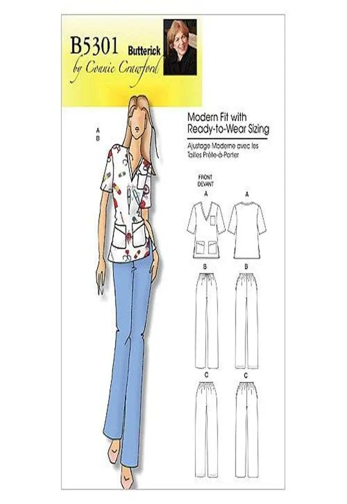 Butterick Pattern B5301 Misses'/Women's Top & Pants, XXL-6X | Full-Figured Fit & Multi-Size - main product image