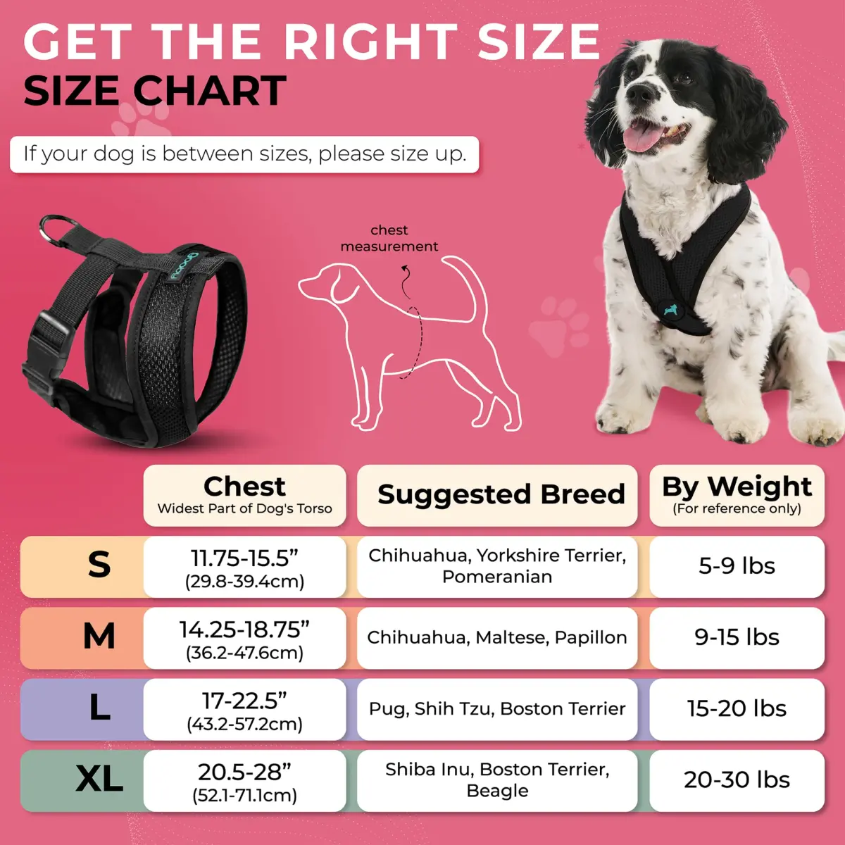 Gooby Comfort X Head-in Dog Harness, Choke-Free, Black, Medium (14.25-18.75" Chest) | Patented X Frame for Reduced Neck Stress - view 4