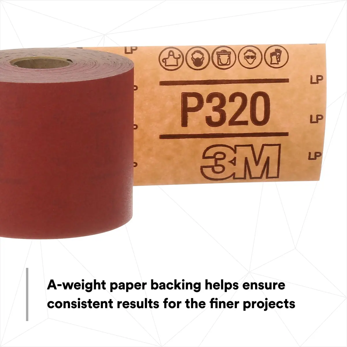 3M Red Abrasive Sheet Roll P80 2-3/4 in x 25 yd | Heavy-Duty Sanding Roll for Industrial Use - view 5