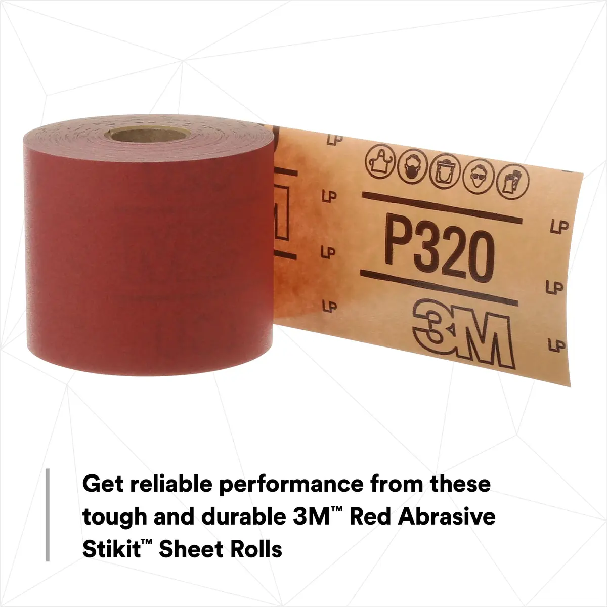 3M Red Abrasive Sheet Roll P80 2-3/4 in x 25 yd | Heavy-Duty Sanding Roll for Industrial Use - view 3