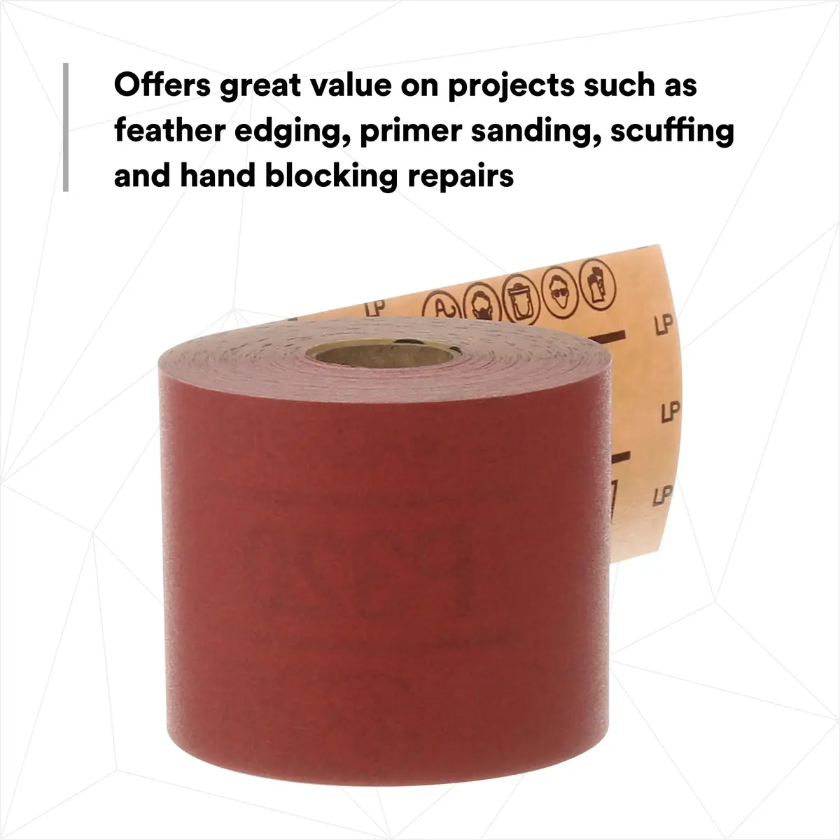 3M Red Abrasive Sheet Roll P80 2-3/4 in x 25 yd | Heavy-Duty Sanding Roll for Industrial Use - view 4