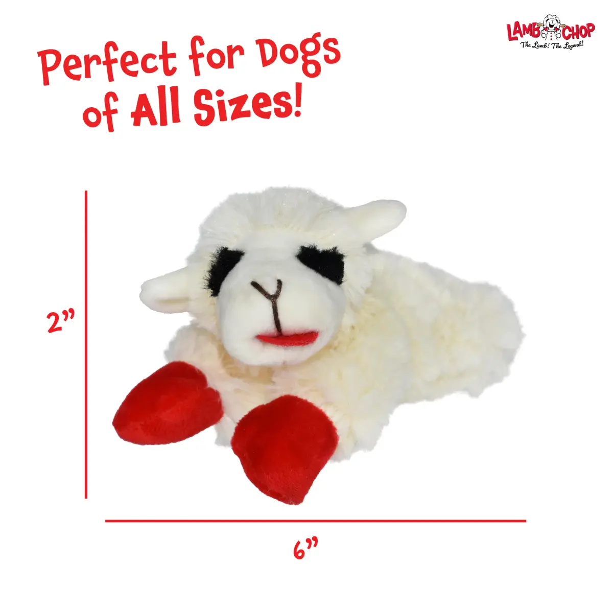 Multipet Lamb Chop Dog Plush Toy 15.24 cm (6") | Squeaky Soft Animal for All Dogs - view 6