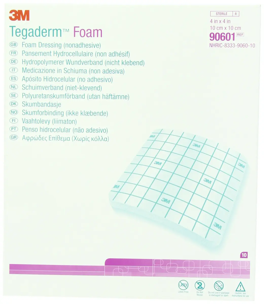 Tegaderm Foam Non-Adhesive Dressing 10cm x 10cm | High Absorbency & Bacterial Barrier - main product image
