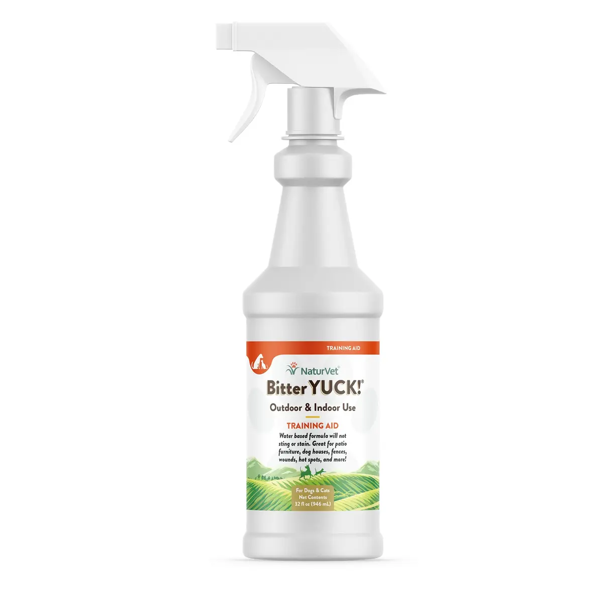 NaturVet Bitter Yuck! No Chew Training Spray for Outdoor Pets | Pet Chewing Deterrent 32 Fl Oz - main product image