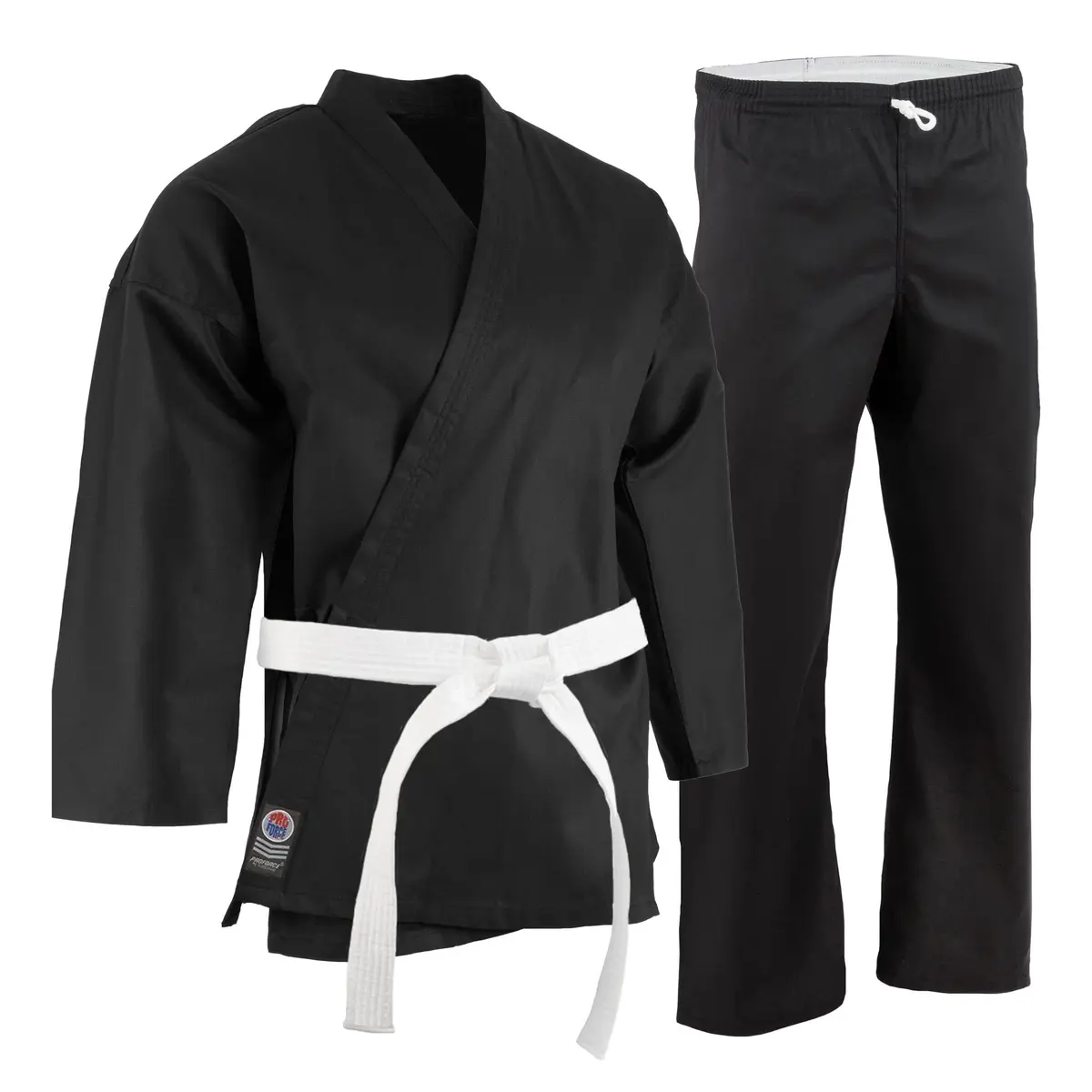 PROFORCE Ultra Light Weight Karate Gi/Uniform Size 0 | 55% Cotton/45% Polyester, Machine Washable, Black - main product image