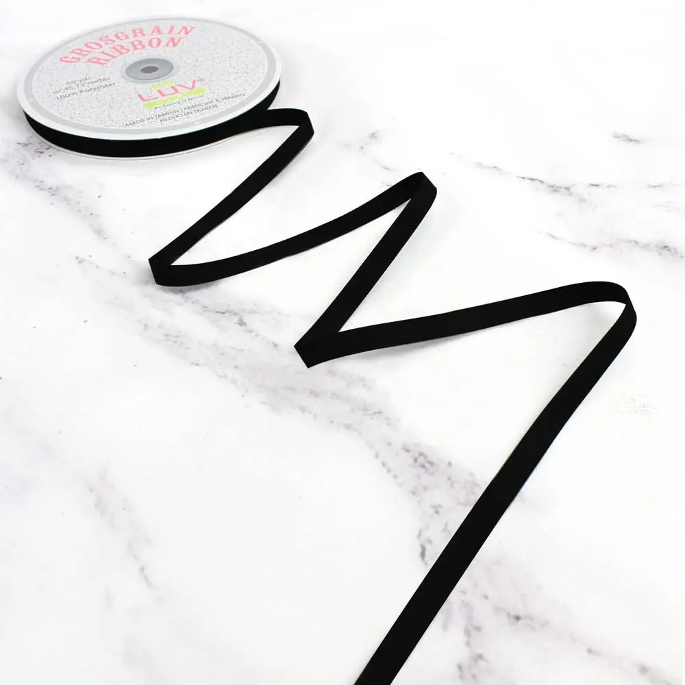 LUV RIBBONS Solid 3/8-Inch Grosgrain Ribbon 50 Yards | Black, Strong Polyester, Easy to Work With - view 3