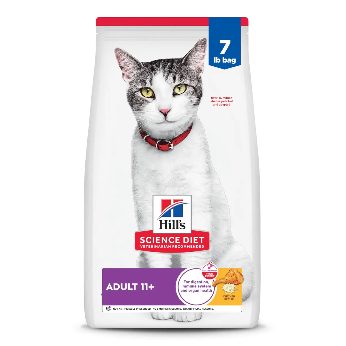 Hill's Science Diet Senior 11+ Dry Cat Food Chicken Recipe 3.18 kg (7 lb) | Supports Senior Cat Health & Vitality - main product image