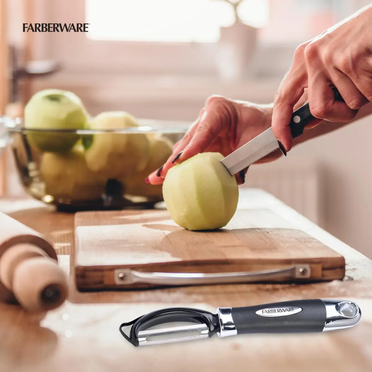 Farberware Pro2 Euro Vegetable Peeler with Swivel Blade & Bud Remover, 20cm (7.87in) | Razor-Sharp Stainless Steel - view 6