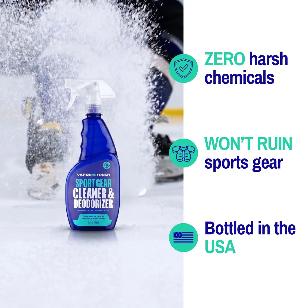 Vapor Fresh Sports Gear Cleaner and Deodorizer Spray, 16oz | Natural Odor Eliminator for Sports Equipment - view 4