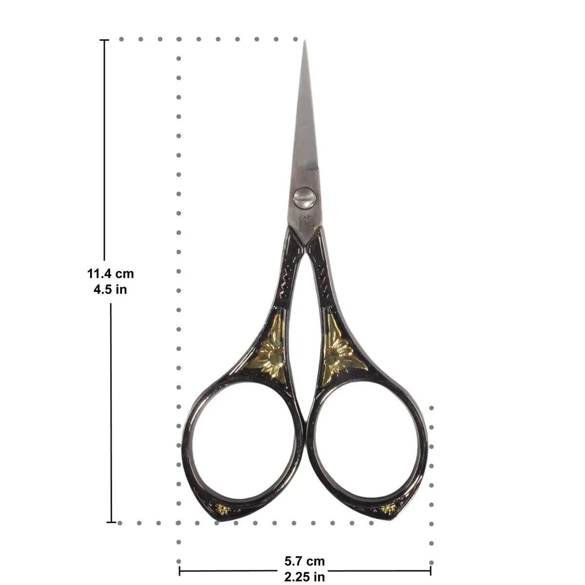 BambooMN Sun Motif Embroidery Craft Scissors - Black | Sharp, Durable Stainless Steel for All Crafting (70-120 chars) - view 2