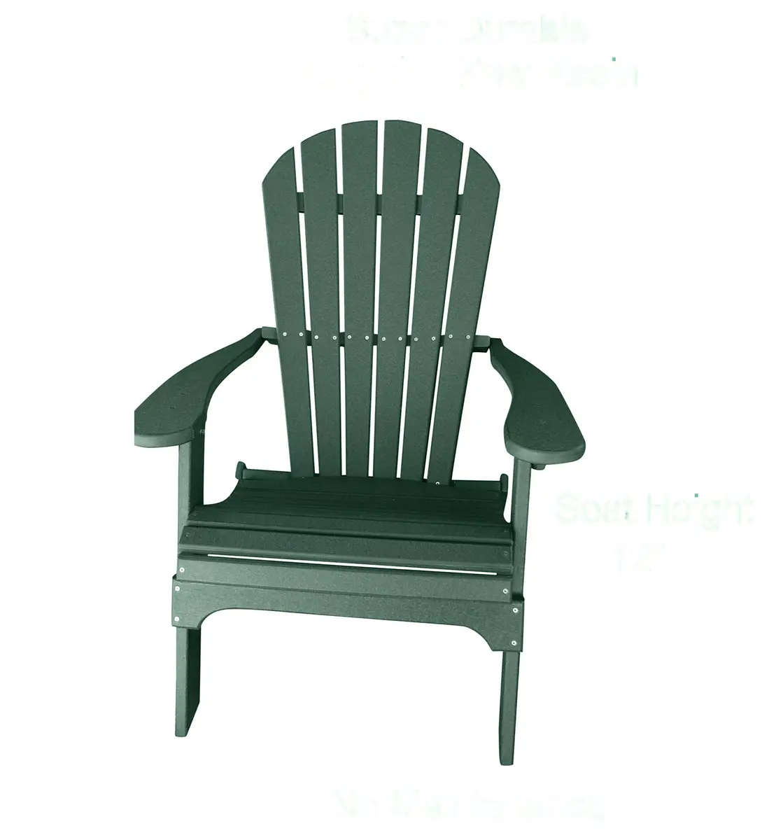 Phat Tommy Foldable Adirondack Chair - Poly Adirondack Chair Folding - HDPE, Heavy Duty, Recycled Plastic - All Weather Outdoor Furniture for Your Deck, Front Porch, or Patio, Green - main product image