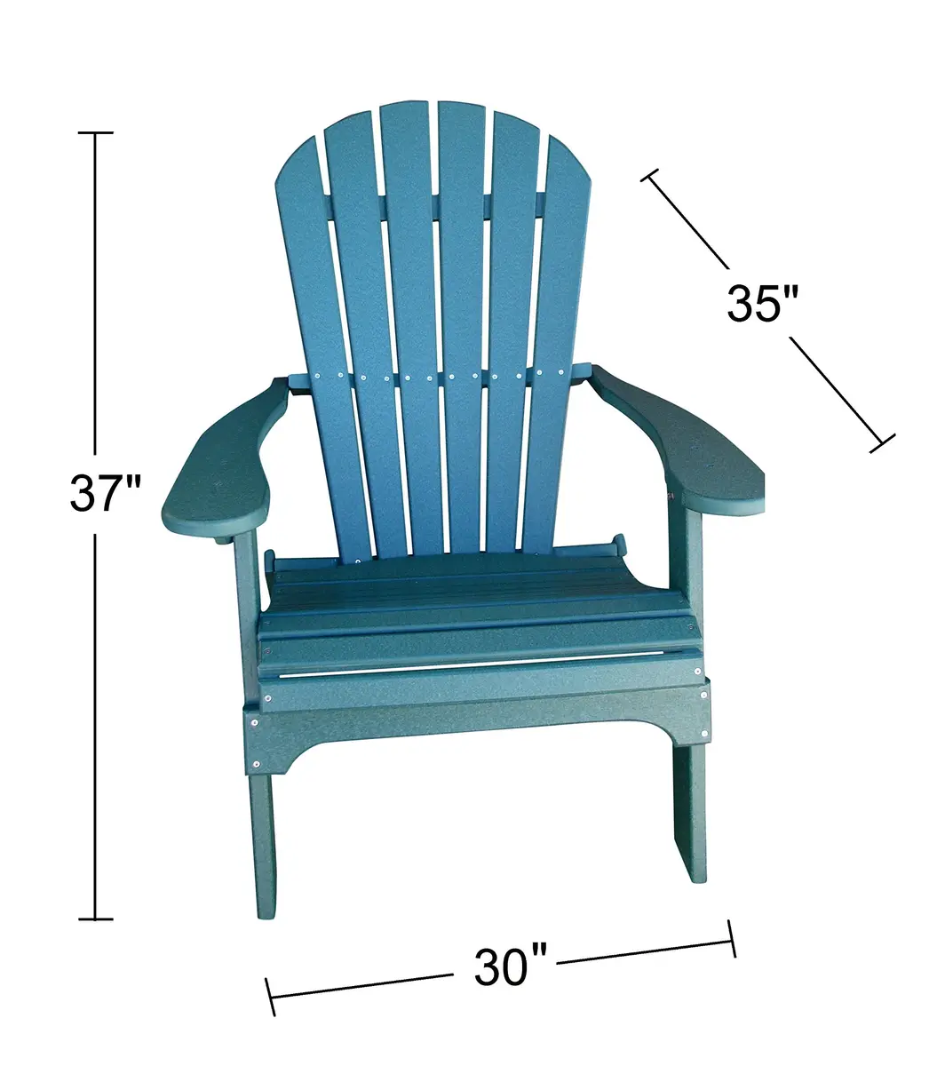 Phat Tommy Foldable Adirondack Chair - Poly Adirondack Chair Folding - HDPE, Heavy Duty, Recycled Plastic - All Weather Outdoor Furniture for Your Deck, Front Porch, or Patio, Green - view 3