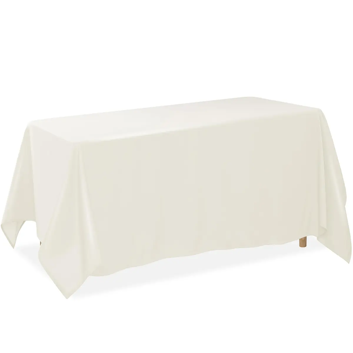 Lann's Linens 90 x 132 Inch Rectangular Polyester Tablecloth | Washable, Fade-Resistant Ivory - main product image