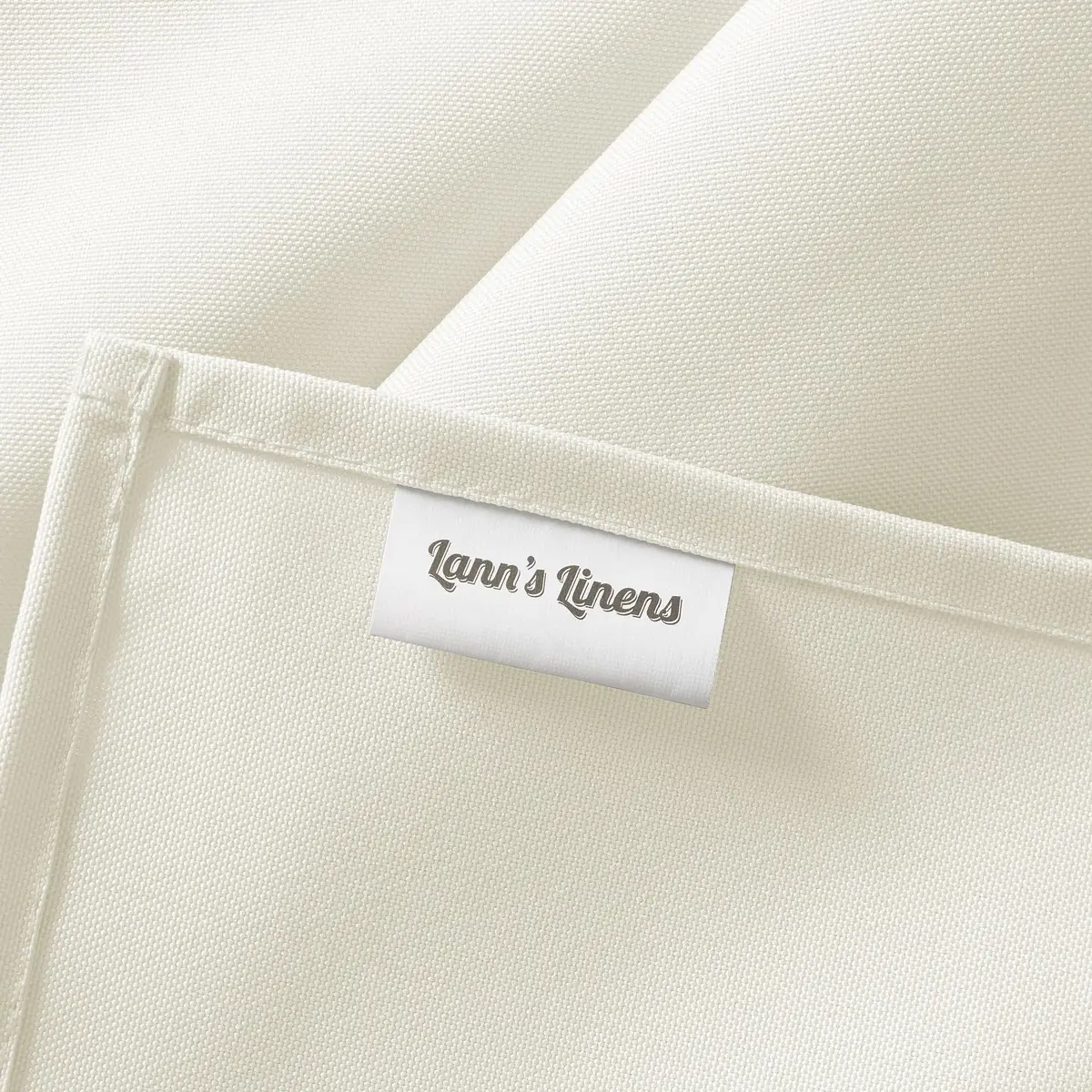 Lann's Linens 90 x 132 Inch Rectangular Polyester Tablecloth | Washable, Fade-Resistant Ivory - view 6
