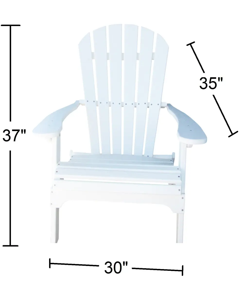 Phat Tommy White Adirondack Chair - Foldable HDPE Outdoor Furniture for Patio & Porch - view 3