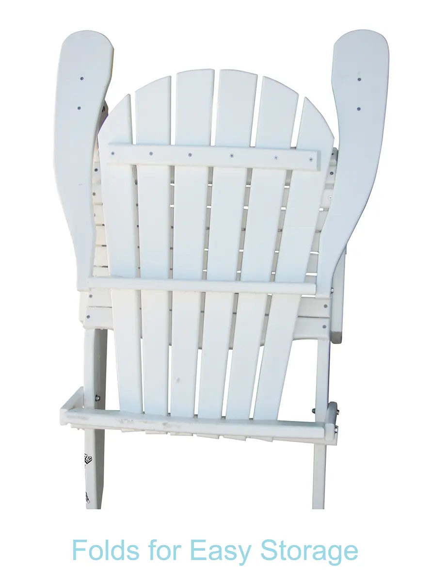 Phat Tommy White Adirondack Chair - Foldable HDPE Outdoor Furniture for Patio & Porch - view 4