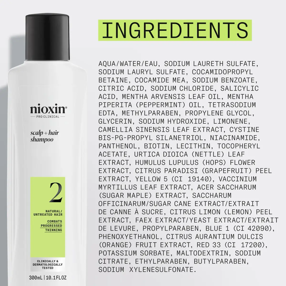 Nioxin System 2 Shampoo for Natural Hair with Progressed Thinning, 298 ml (10.1 Fl Oz) | Thickens Hair & Supports Scalp Health - view 8