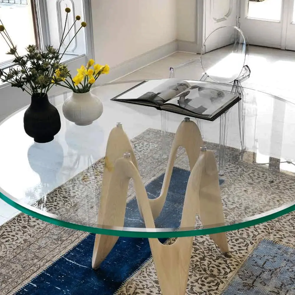 Dulles Glass 24 inch Round Glass Table Top - Tempered - 1/4" Thick Glass Surface, Safe Beveled Edge, Multipurpose for Dining, Patio, Coffee & End Table - view 5
