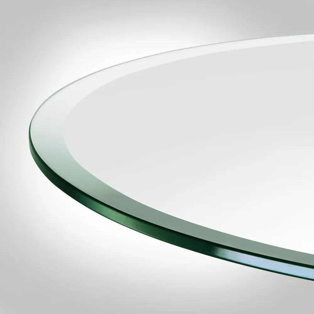 Dulles Glass 24 inch Round Glass Table Top - Tempered - 1/4" Thick Glass Surface, Safe Beveled Edge, Multipurpose for Dining, Patio, Coffee & End Table - view 3