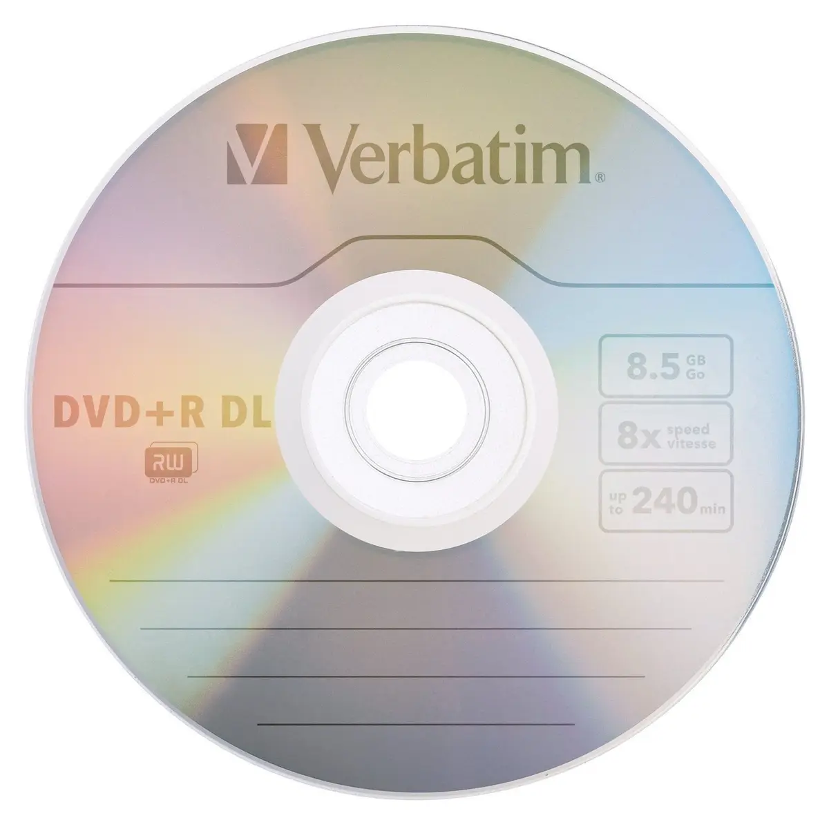 Verbatim DVD+R DL 8.5GB 8X with Branded Surface | High-Speed Double Layer Discs (50-Disc Pack) - view 2