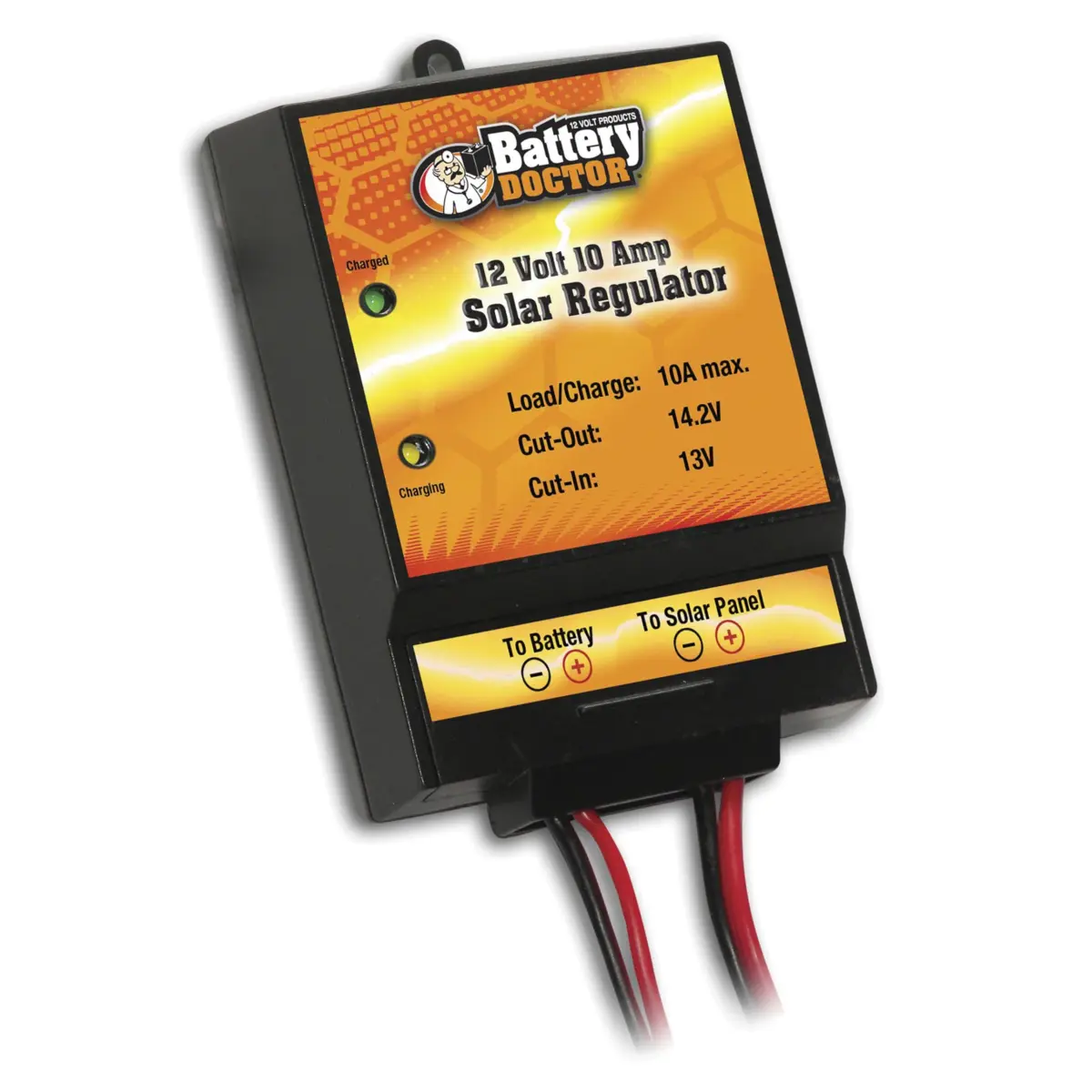 WirthCo 12 Volt 10 Amp Solar Charge Controller | Compact Lead-Acid Battery Regulator - main product image