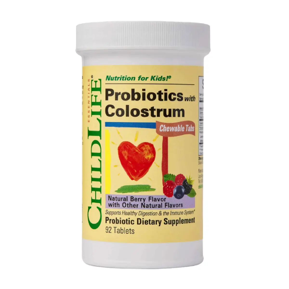 ChildLife Essentials ChildBiotics with Colostrum Probiotics, 92 Tablets | Immune & Digestive Support for Kids - main product image