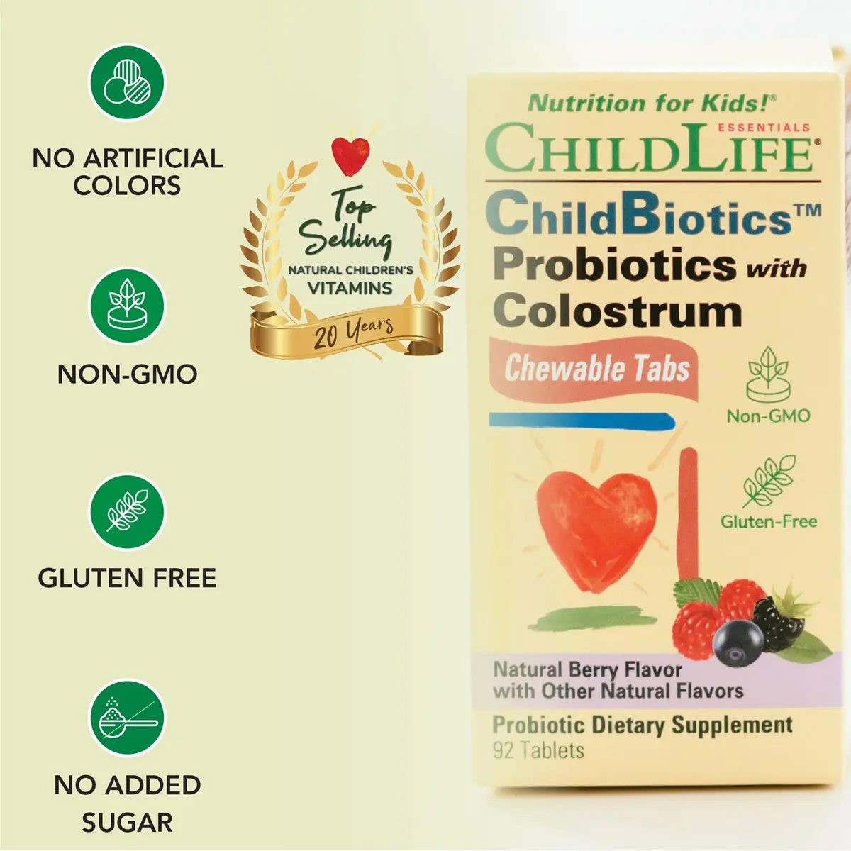 ChildLife Essentials ChildBiotics with Colostrum Probiotics, 92 Tablets | Immune & Digestive Support for Kids - view 4
