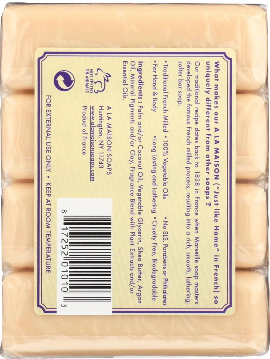 A LA MAISON Lavender Flower Bar Soap 3.5 oz | Moisturizing French-Milled Hand Soap - view 5