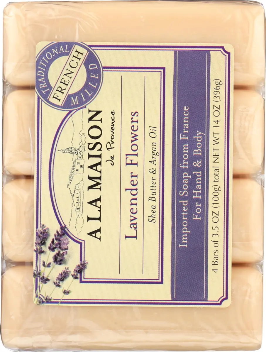 A LA MAISON Lavender Flower Bar Soap 3.5 oz | Moisturizing French-Milled Hand Soap - view 6