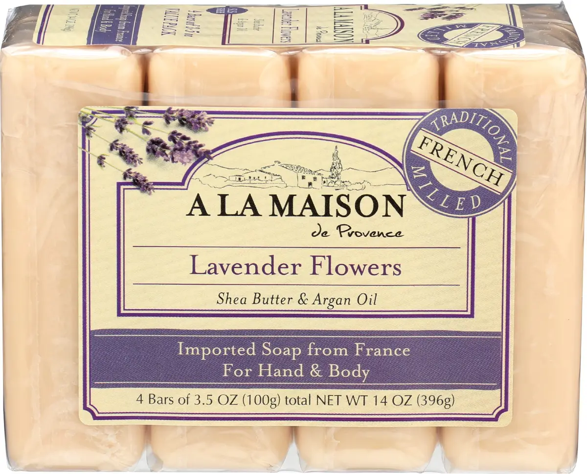 A LA MAISON Lavender Flower Bar Soap 3.5 oz | Moisturizing French-Milled Hand Soap - view 2