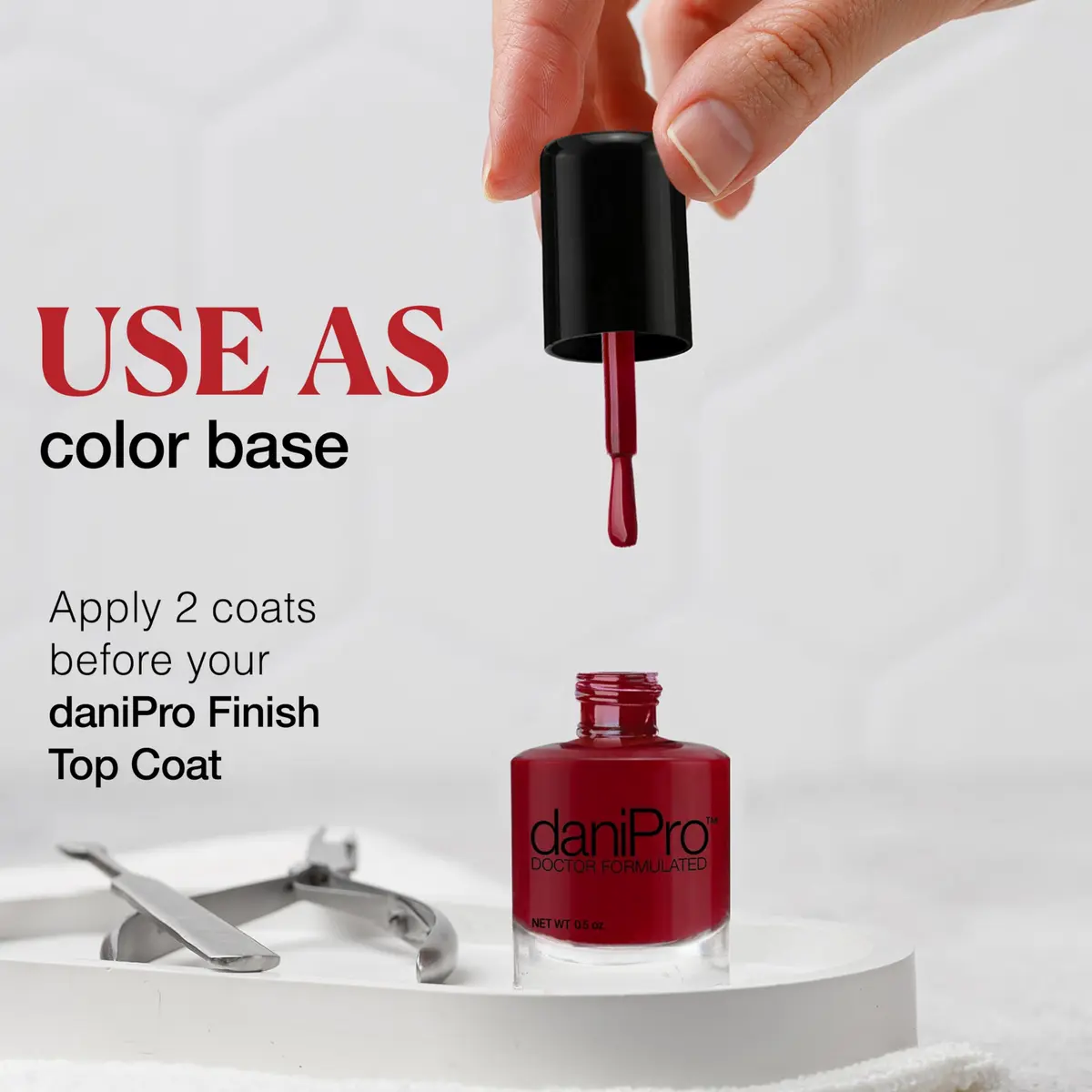 daniPro Always Be True Deep Red Nail Polish 15ml (0.5 Fl Oz) | Doctor-Formulated for Stronger Nails - view 5