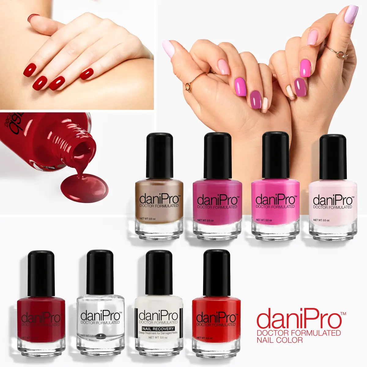 daniPro Always Be True Deep Red Nail Polish 15ml (0.5 Fl Oz) | Doctor-Formulated for Stronger Nails - view 7